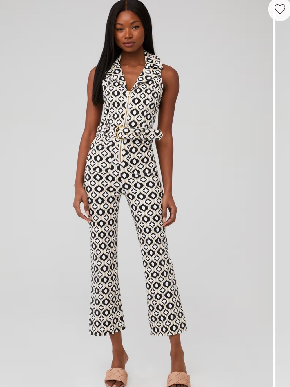 Show Me Your MuMu Black & White Geometric Sleeveless Jumpsuit